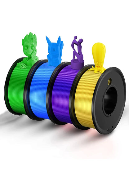 3D Printer Filament 4 Colors Green Blue Yellow Purple Filiment1.75 Accuracy ±0.02mm 250G X 4