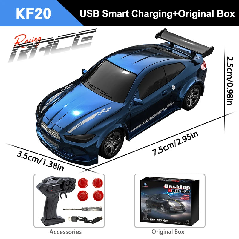 1/64 2.4G High speed Drift Rc Car 4WD Remote Control Car Four Wheel Drive Radio Controlled Mini GTR Racing Model Boy Toy Gift