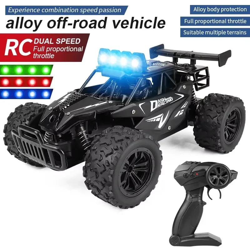 Remote Control Car RC Drift Racing 1:16 Vehicle Off Road Alloy 2.4G Radio High-Speed Trucks With LED Light Climbing Gift Kid Toy