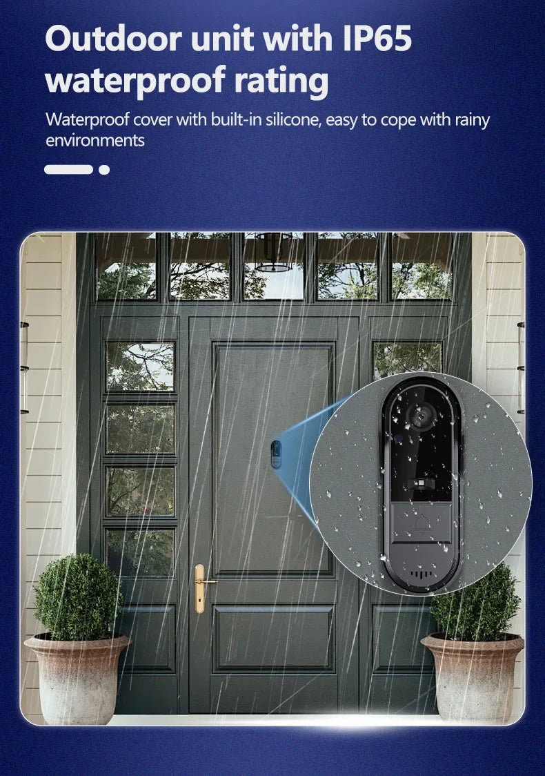 Wireless intercom Doorbell HD Night Vision 4.3in lPs screen Waterproof Visual Doorbell camera smart Home security Video By Bell