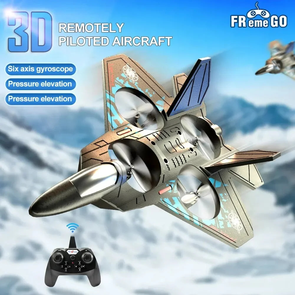 L0712 RC Plane 2.4G EPP Foam Fighter with LED Gravity Sensing 6-Axis Gyro Outdoor Remote Control Flying Toy Gifts for Boys