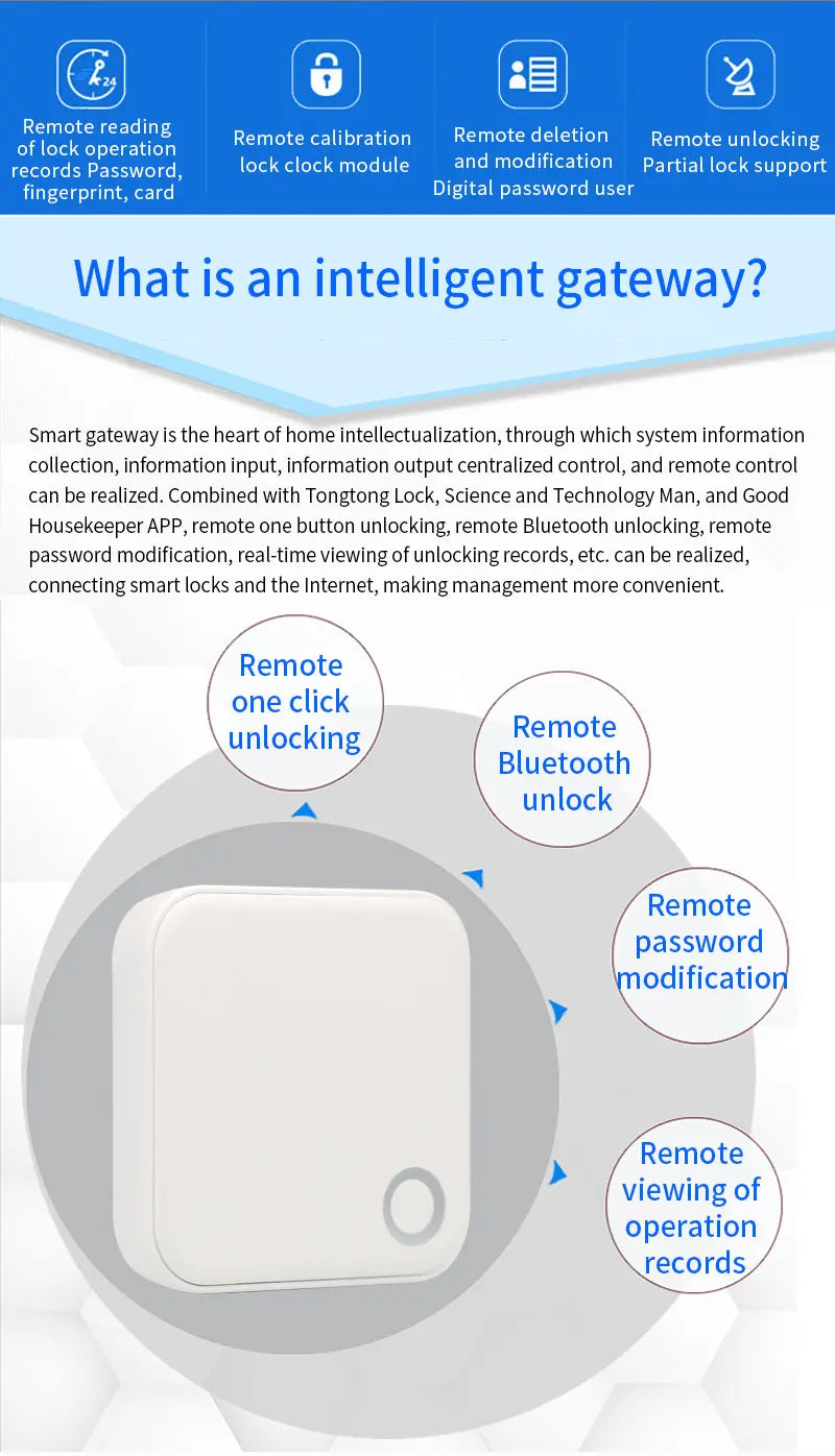 Smart Home Hub Remote WIFI Gateway Bluetooth Mesh 5GHz 2.4GHz Door Lock Gateway G5 for TTHotel TTLOCK APP Hotel Smart Lock Hub