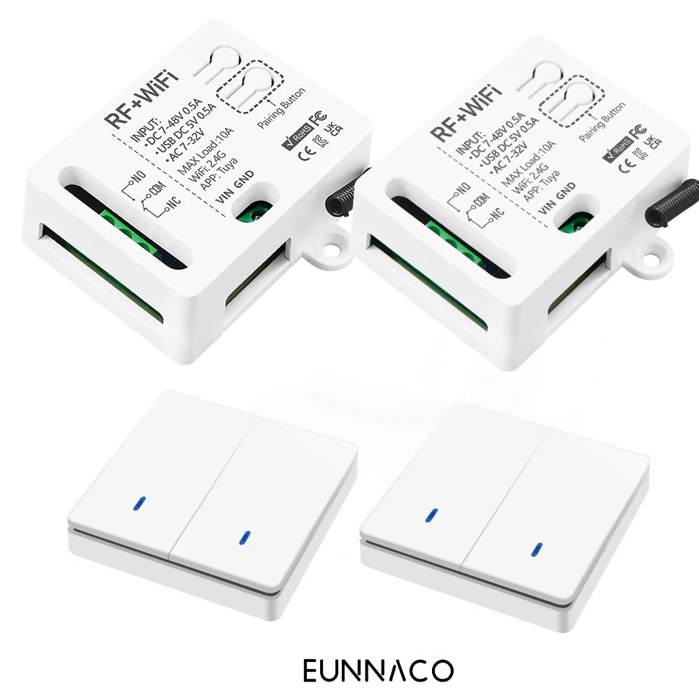 Smart home WiFi RF Wireless Remote Control light Switch Dry Contact Relay DC 12V 24V for universal garage door Electronic lock