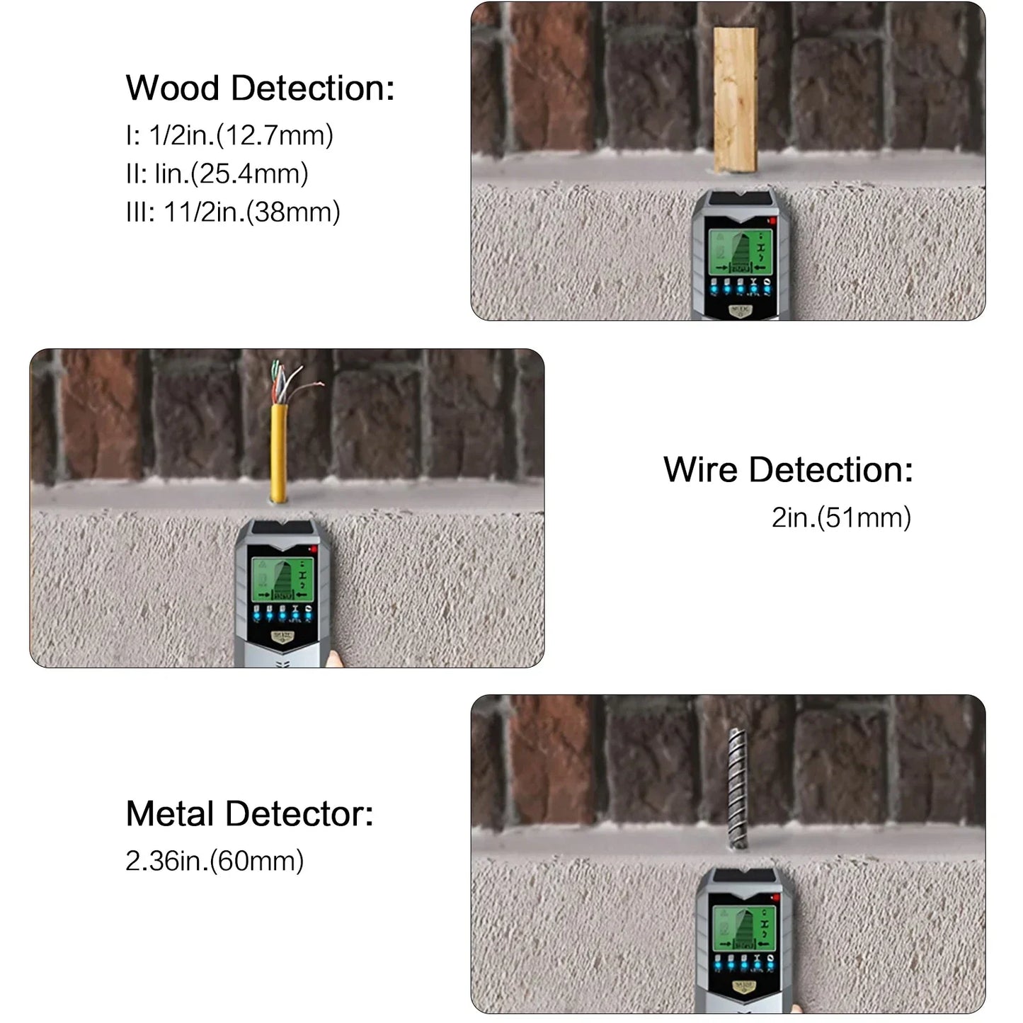 5in1 Wall Metal Detection Instrument Measuring Metal Current Wire Wood Handheld Detector Stud Post Measuring Instrument Scanner