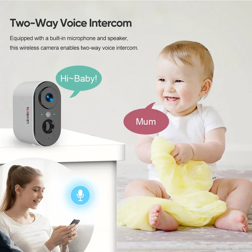 LS VISION 4MP 4G Security Cameras Wireless Outdoor WiFi PIR Detection Spotlight Siren Alarm Indoor Battery MIni Camera UBOX App