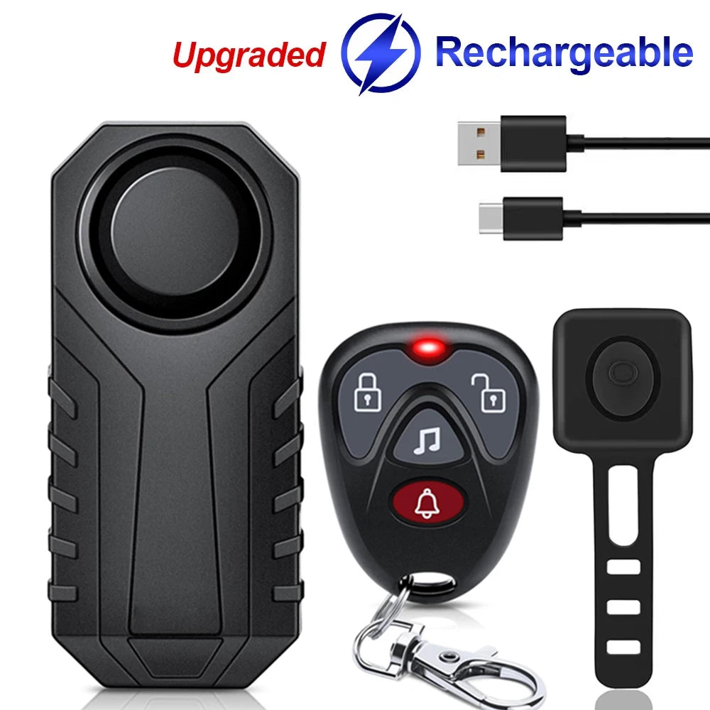 Awapow Bicycle Alarm 113dB Waterproof Motorcycle Security Burglar Wireless Remote Control Electric Scooter Bike Anti theft Alarm