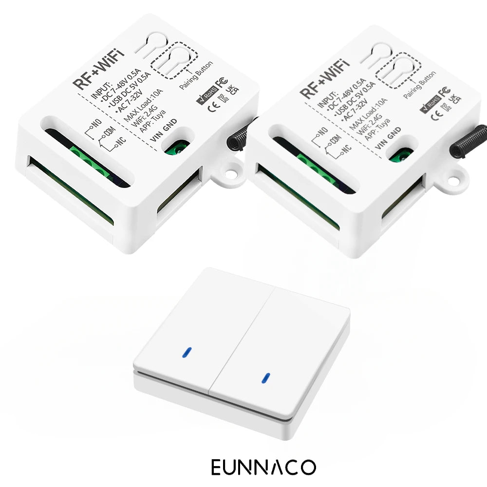 Smart home WiFi RF Wireless Remote Control light Switch Dry Contact Relay DC 12V 24V for universal garage door Electronic lock