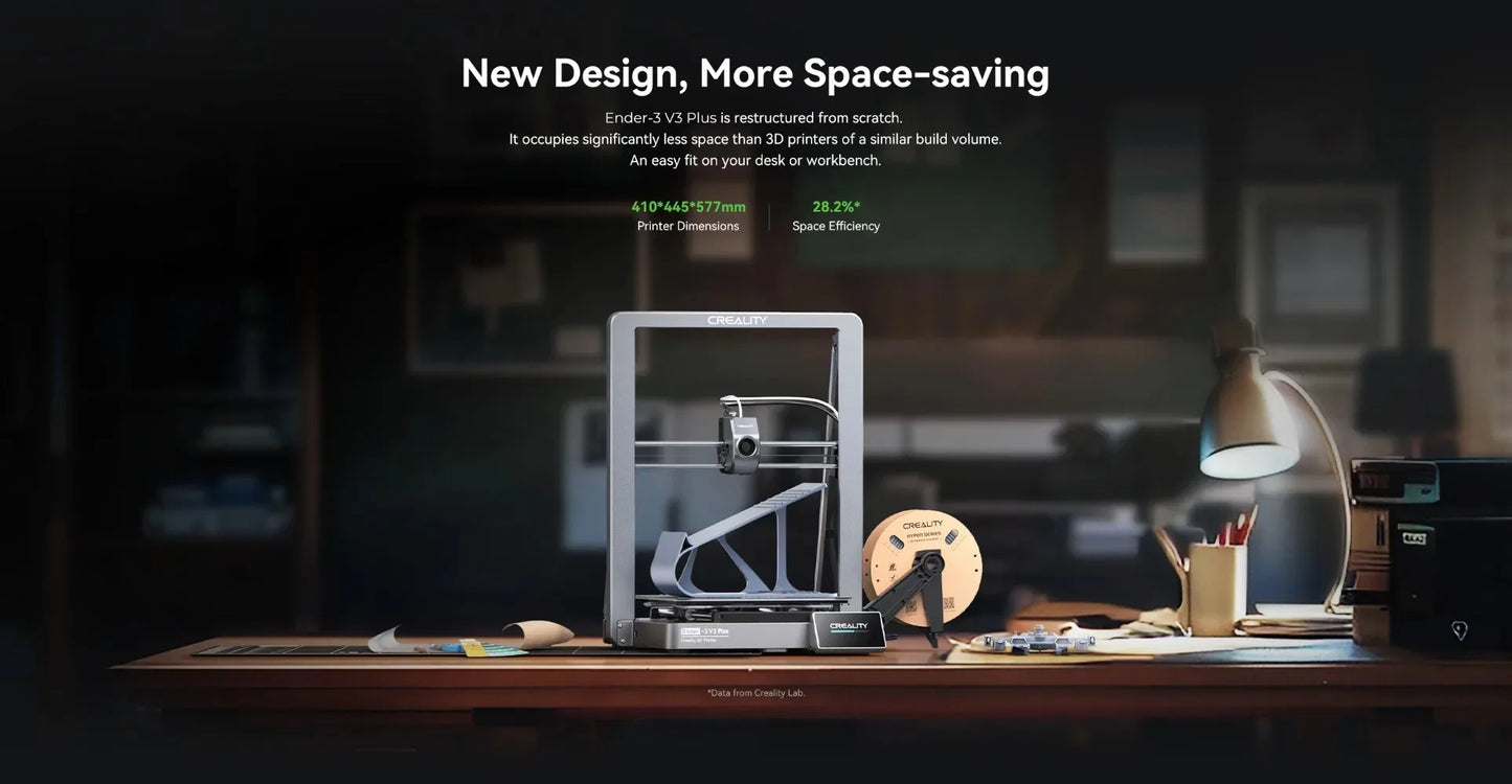 Creality Ender-3 V3 Plus 3D Printer 300x300x330mm Print Size 600mm/s Direct Extruder Stable Y-axis Dual Motors&Support Rods