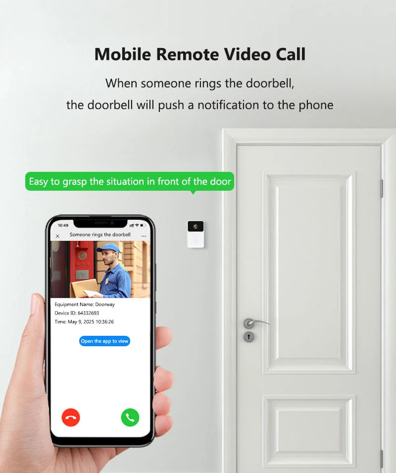 WIFI Video Doorbell HD Camera Night Vision Wireless Smart Home Security Door Bell Two Way Intercom Voice Change For Home