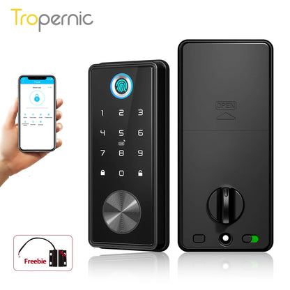 Smart Deadbolt Locks for Front Door Alexa WiFi TTlock App Biometric Fingerprint keyless Entry Keypad door lock with Gateway