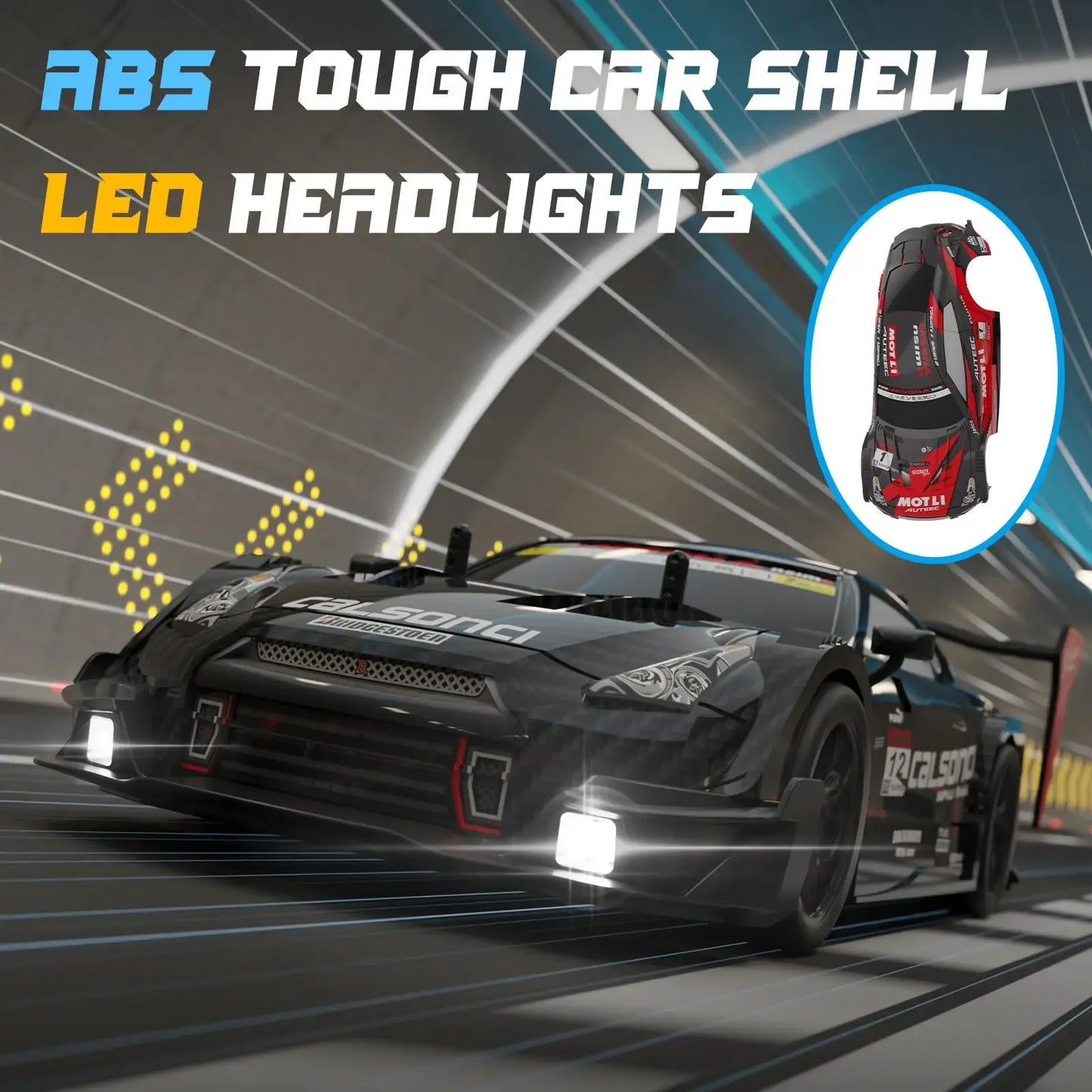 RC Drift Car 1/14 Scale Remote Control Stunt Car 2.4GHz 4WD 40+KM/H High Speed Vehicle with LED Lights Racing Vehicle Toys Gifts