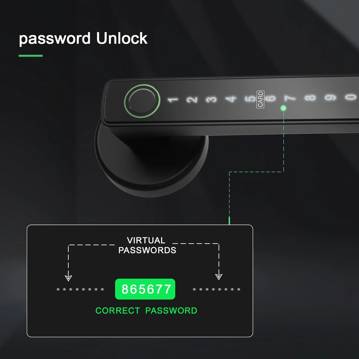 WINFREE SMART Interior Wooden Door Lock, Tuya Bluetooth Smart Key Lock, Smart Card Passcode Fingerprint Keyless Lock