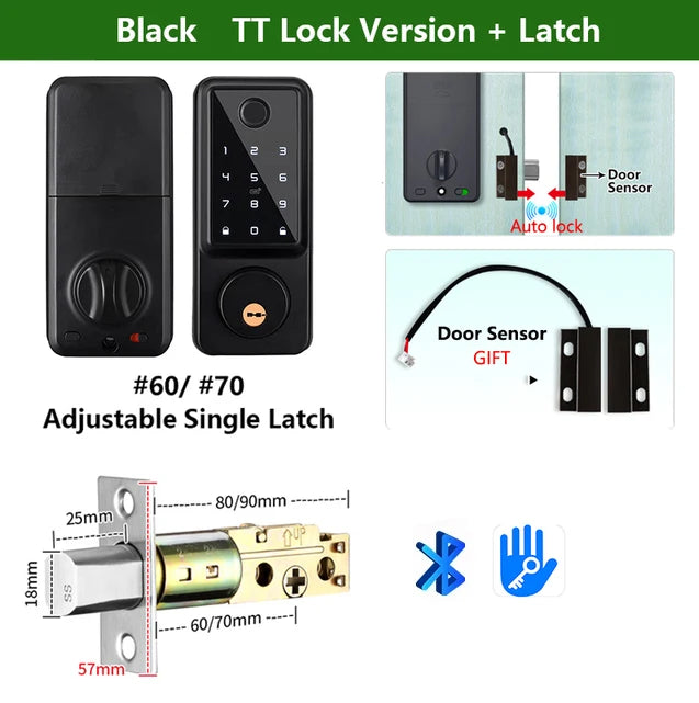 Waterproof Smart Deadbolt Locks for Home Alexa Wifi Bluetooth TTlock App Biometric Fingerprint Digital Keypad Entry Door Lock