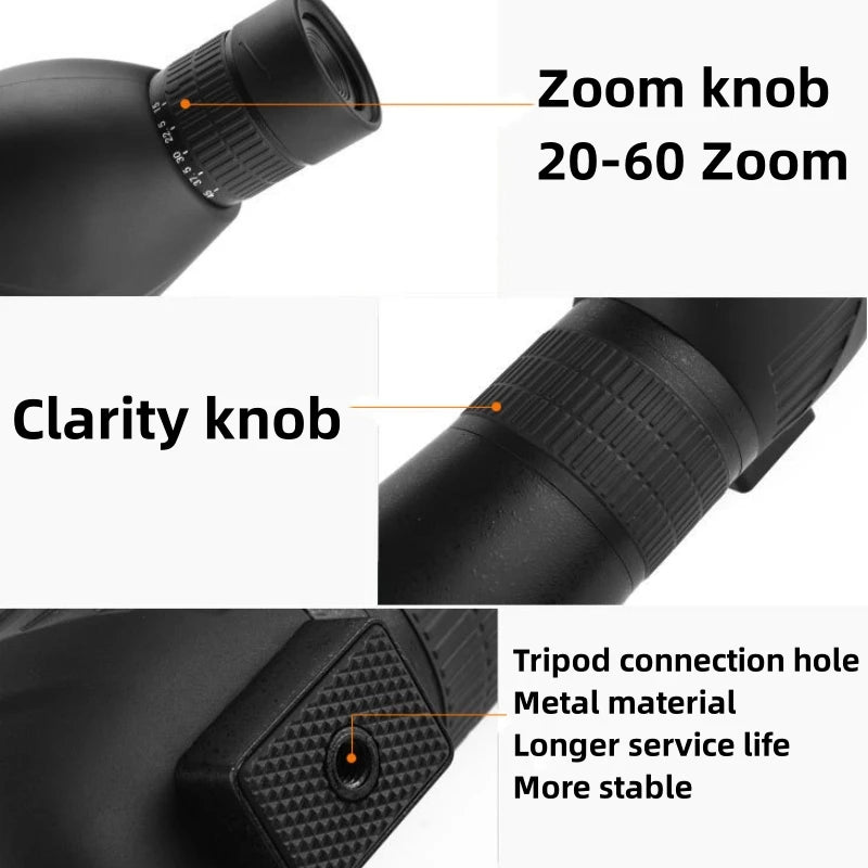60X HD Zoom Spotting Scope Telescope Powerful Magnification Long Range Hunting Camping Astronomical Telescope For BirdWatching