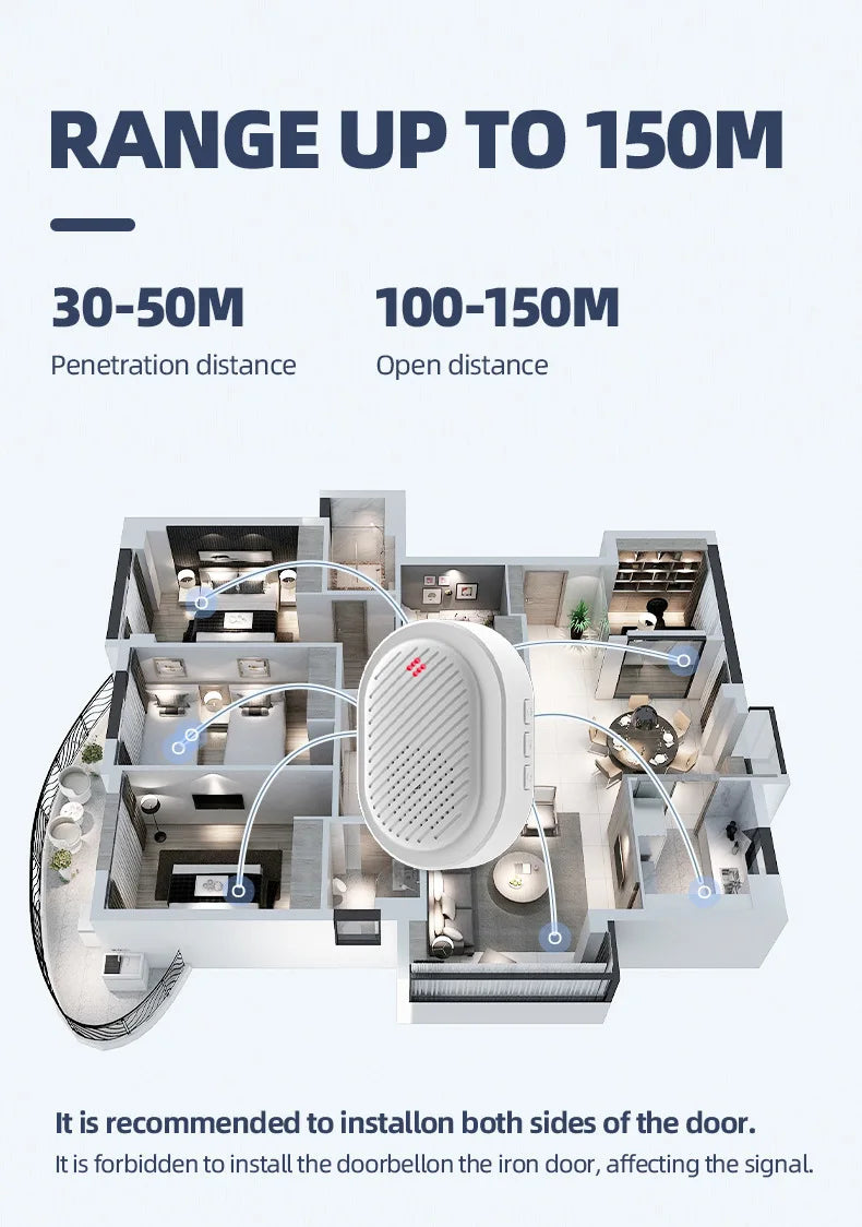 Smart Doorbell Ring Door Camera Infrared Night Viewing WiFi Wireless Video Bell Camera Rechargeable Video Intercom Doorbell