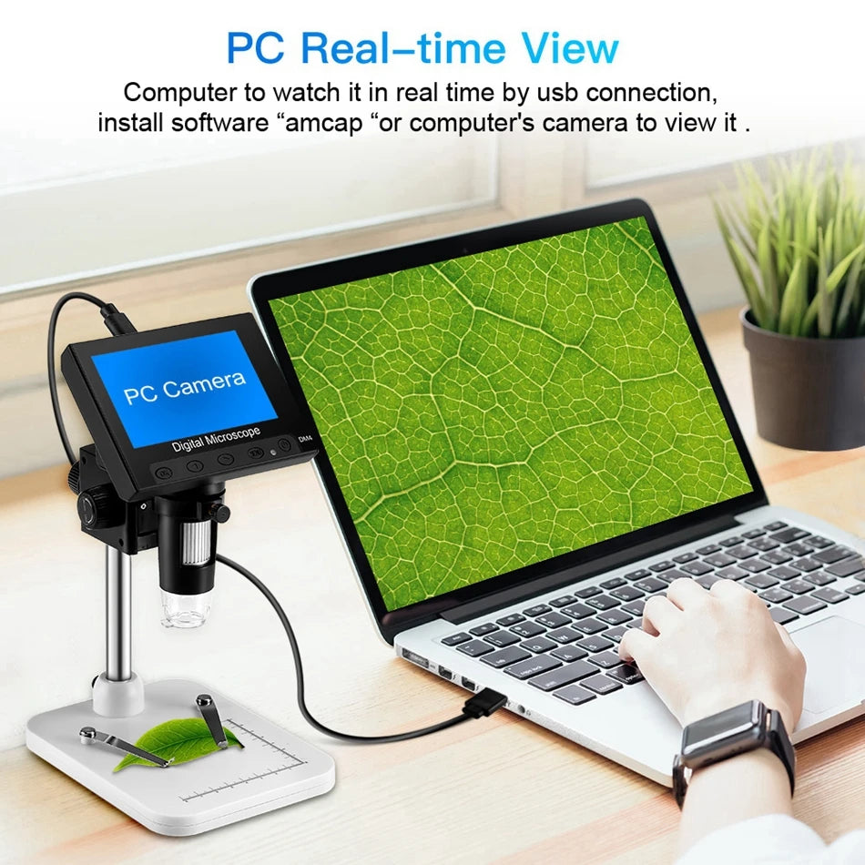 Elikliv EDM9 7 Inch 1080P LCD Digital Microscope 50X-1200X Soldering Electronics Microscopes With LED Lights Support PC Computer