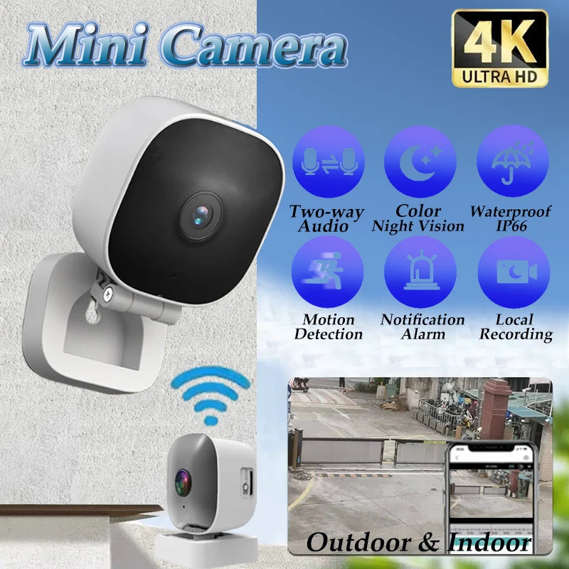 2025 New 4K Security Camera Full-color Night Vision WiFi Monitor With 2-way Audio IP65 Waterproof Motion Detect Surveillance