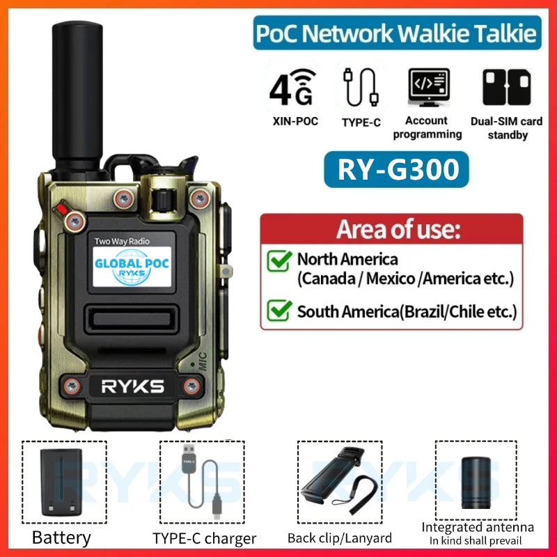 4G Walkie Talkie 5000Km 200 Channels Personalized Names Audio Playback Global Ptt Type C Charger Long Range Ham Two Way Radio