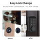 CDOK DS02 Tuya Smart Fingerprint Deadbolt Lock with Latch/Door Sensor Auto Lock Key/Password/ Tuya Smartlife APP Unlock