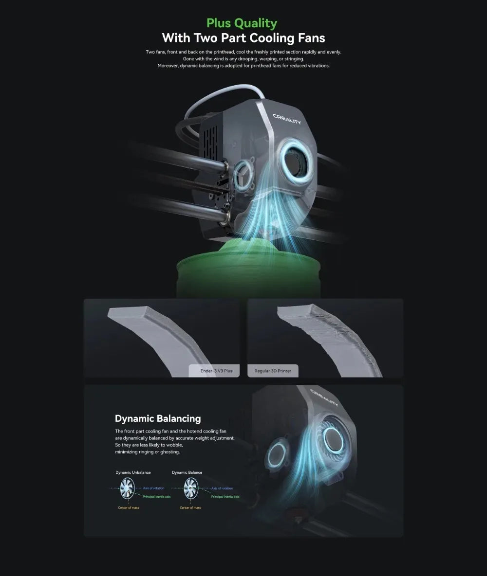 Creality Ender-3 V3 Plus 3D Printer 300x300x330mm Print Size 600mm/s Direct Extruder Stable Y-axis Dual Motors&Support Rods