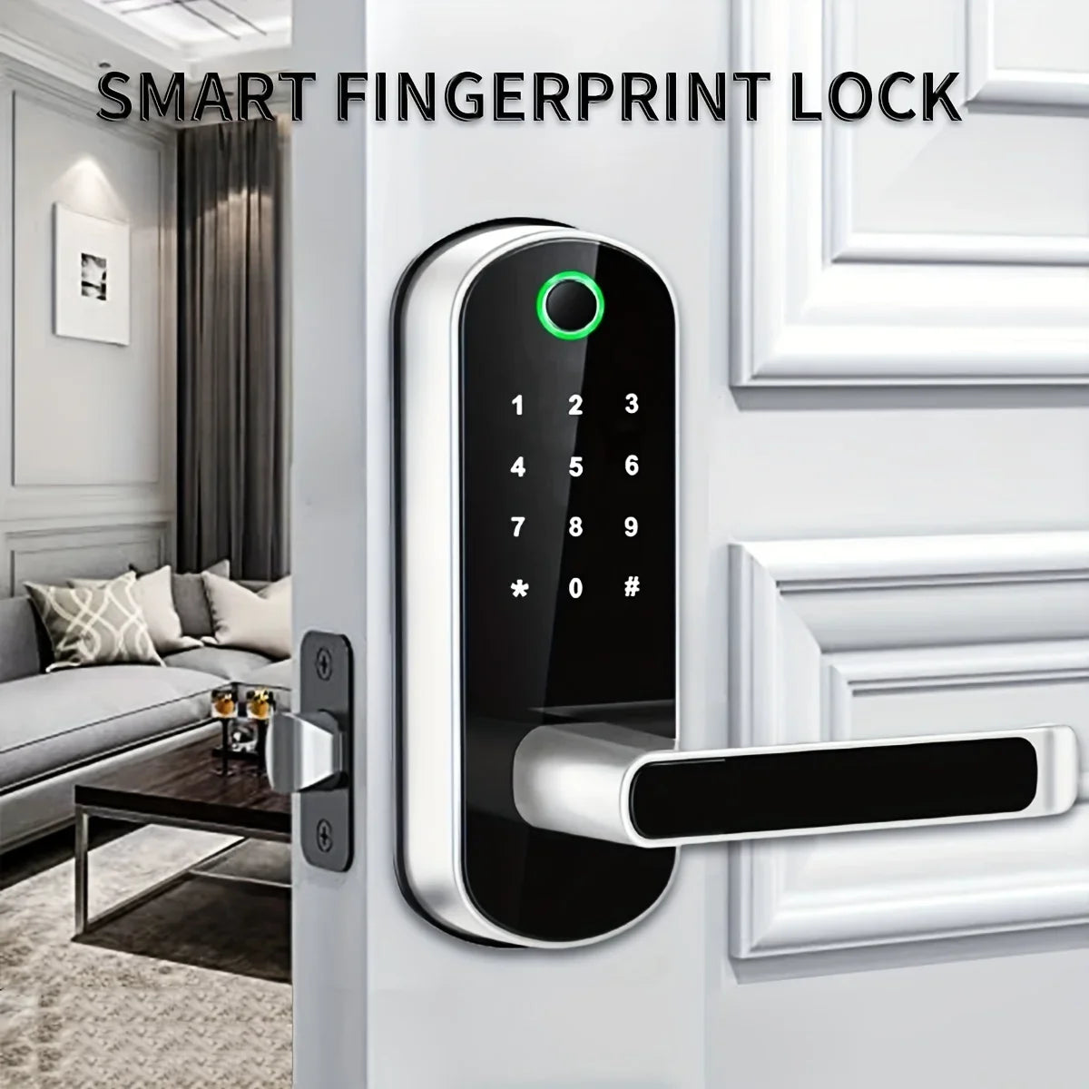 Smart Fingerprint Door Lock App Remote Control Keyless WIFI Digital Touchscreen Lock IP67 NFC Waterproof with 2 IC Cards