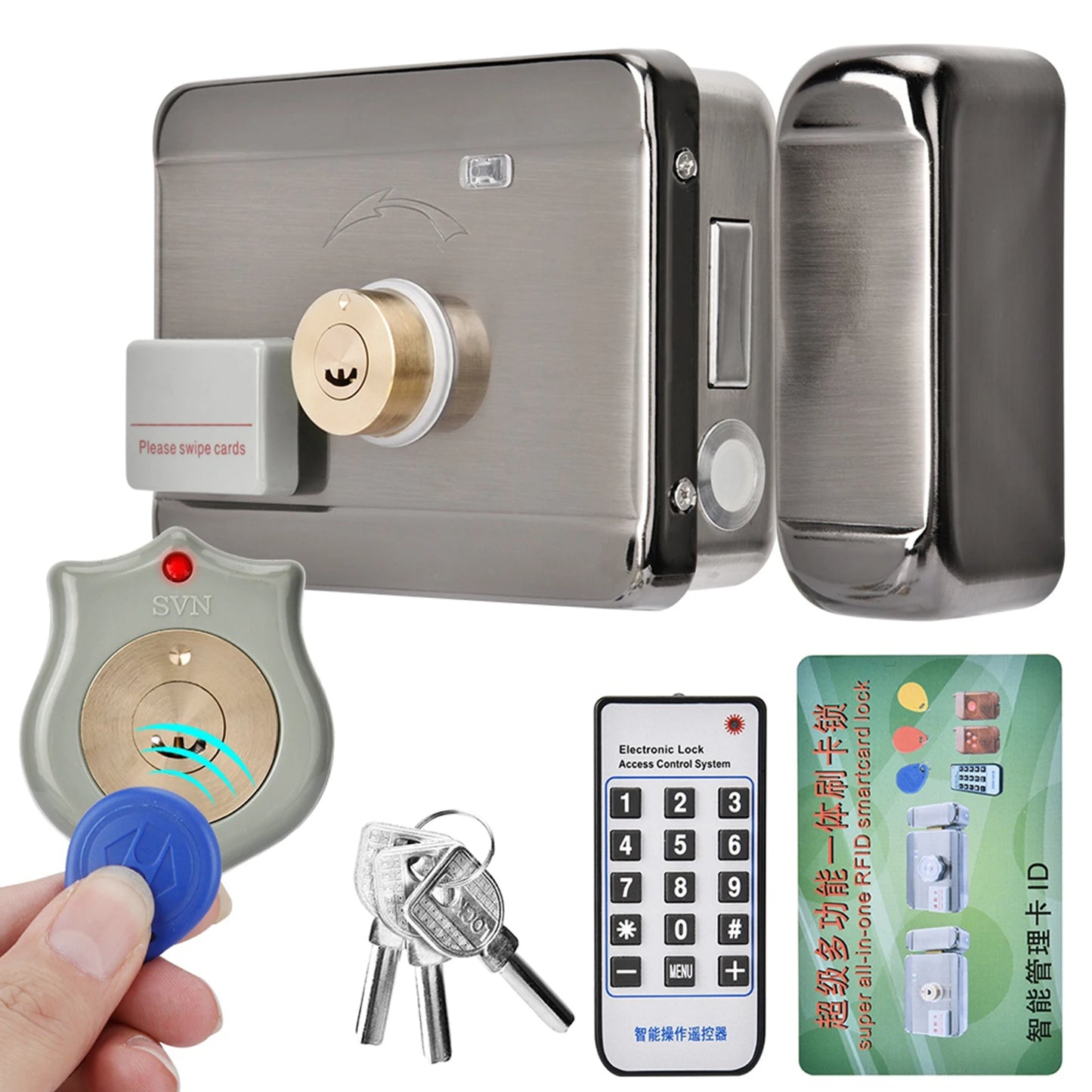 12V Door Lock Door Lock Electronic Access Intelligent System ID Double Head 12V Door Lock Smart Door Lock Intelligent Door Lock