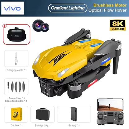 VIVO D11 Drone 8K Aerial HD Gradient Flowing Light Dual-Camera Omnidirectional Obstacle Avoidance Brushless Motor GPS UAV