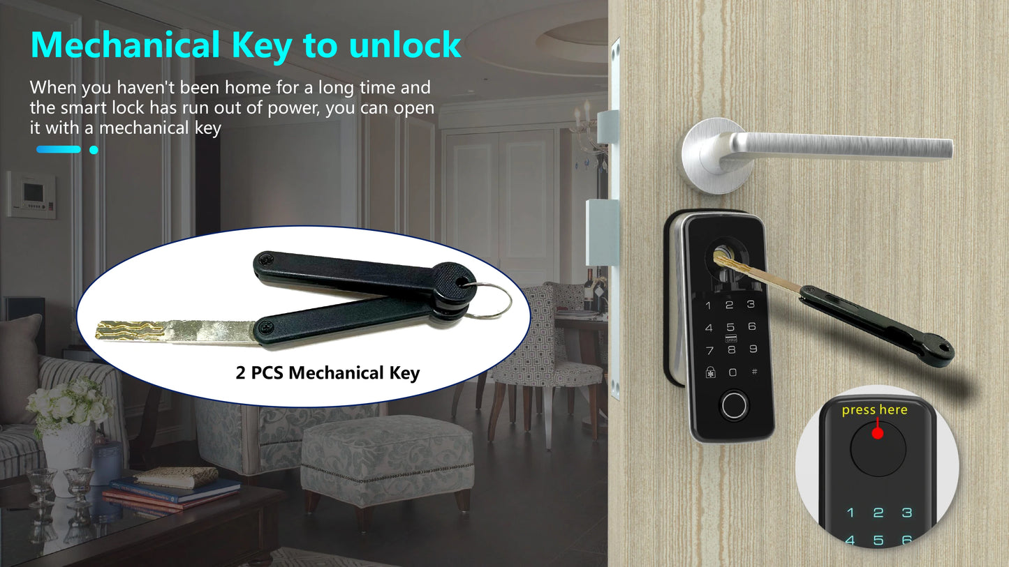 Easy Replacement Cylinder Smart Lock APP TTlock Bluetooth Fingerprint Password NFC Unlock Auto Lock/ Unlock With Battery Z-18