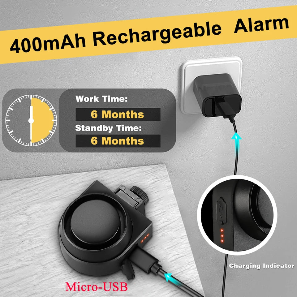 Bicycle Motorcycle Alarm Sensitive Vibration Sensor Anti-theft Alarm Wireless USB Charging Security Protection