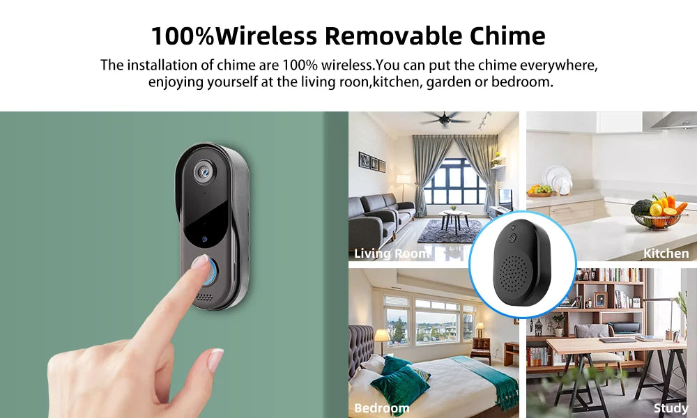 WiFi Video Intercom Outdoor Door bell Camera Smart Home Security Wireless WiFi Doorbell 2-Way Audio Night Vision Doorbell Camera