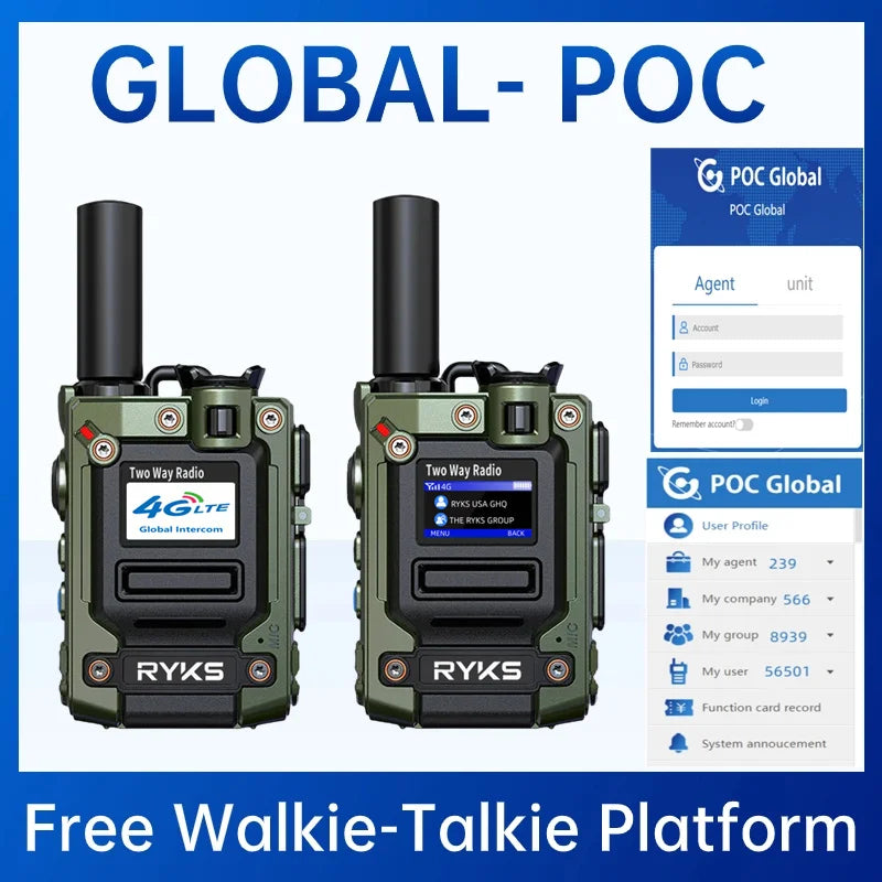 4G Walkie Talkie 5000Km 200 Channels Personalized Names Audio Playback Global Ptt Type C Charger Long Range Ham Two Way Radio