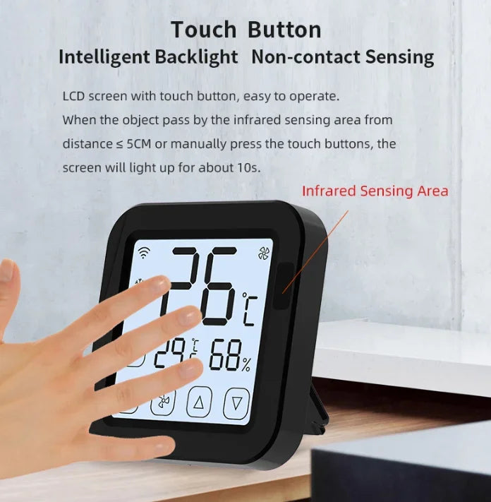 Smart Home Product Smart WiFi IR Universal Remote Temperature Humidity Sensor Remote Control with LED Screen