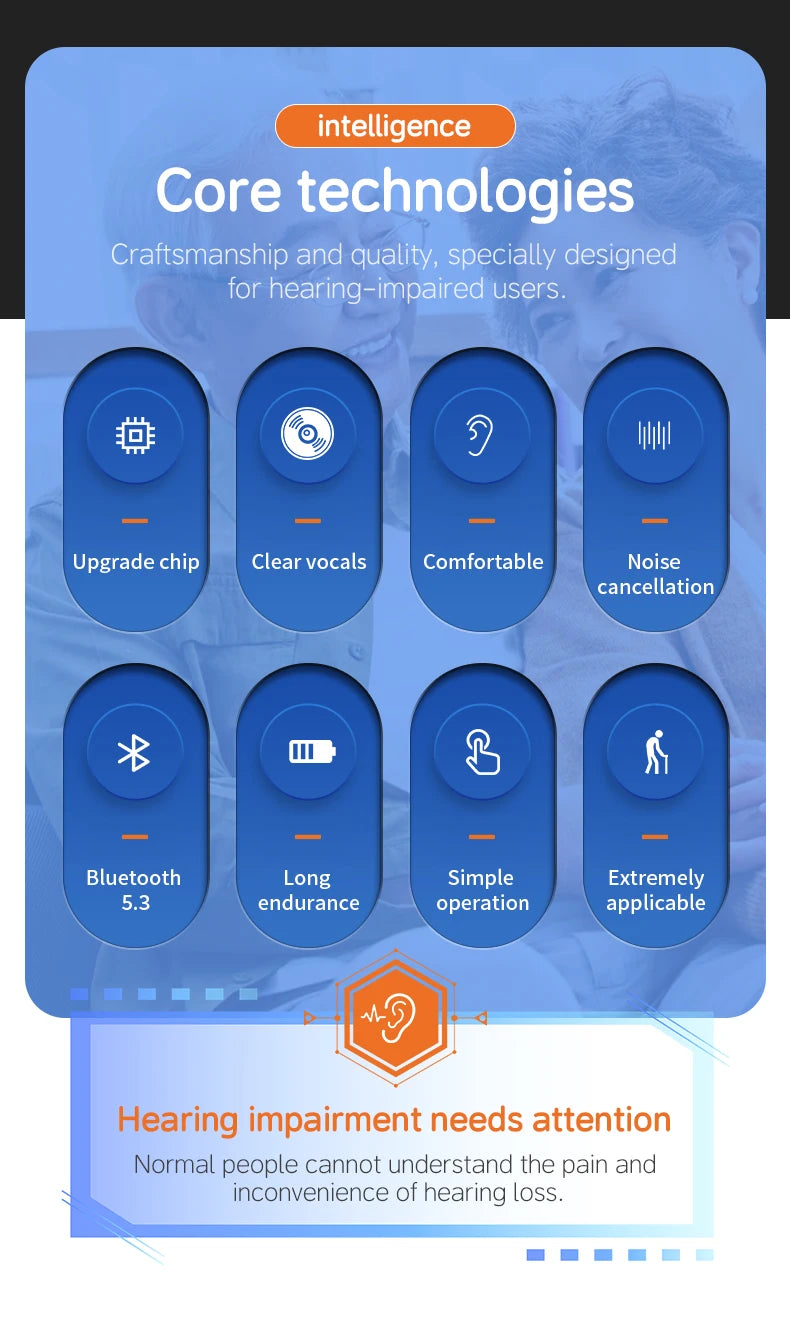 digital earphones wireless home elderly hearing aid headset loud universal rechargeable hearing amplifier bluetooth earphone