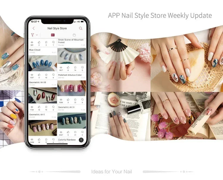 Smart Nail Printer Portable 3D Mobile Nail Painting Machine 2400 DPI Printing Resolution WiFi/DIY Support for Home Beauty Salon