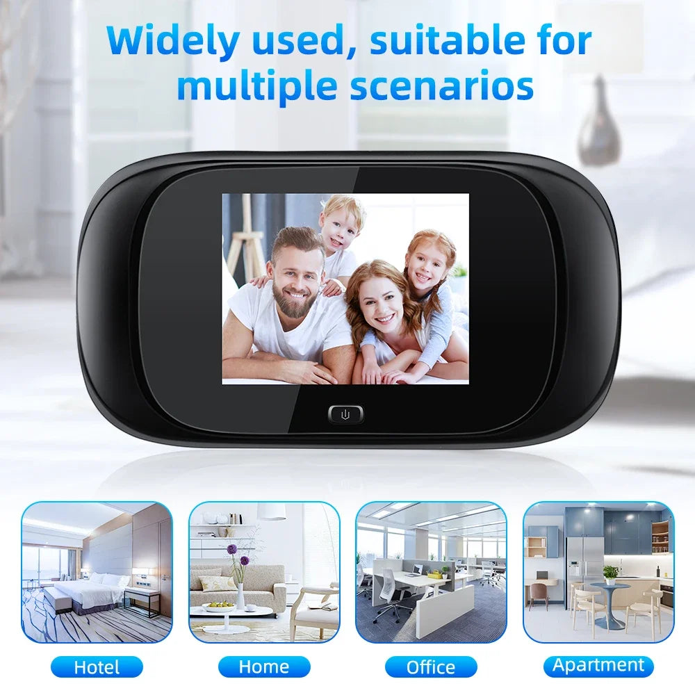 2.8 Inch Video Doorbell Peephole Camera Door Eye Surveillance Camera Monitor 90 Degree Doorbell Motion Detecting Eye Digital LCD