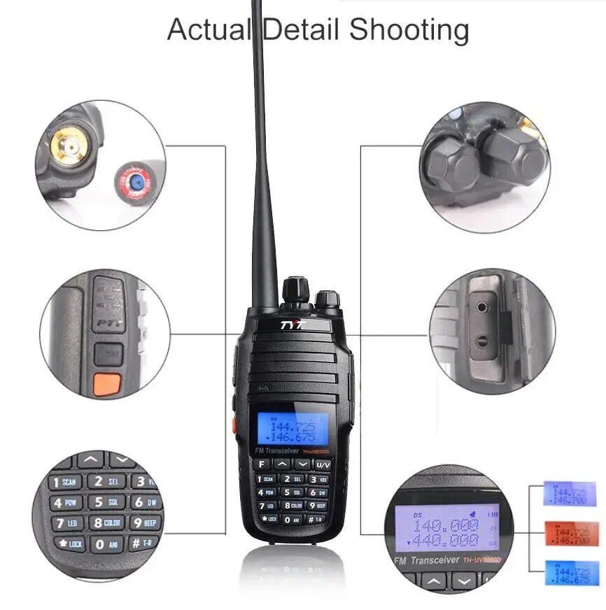 TYT TH-UV8000D Walkie Talkie 10W Dual Band 144-148/420-450MHz Cross Band Repeater Radio FM Amateur Two Way Ham Radio