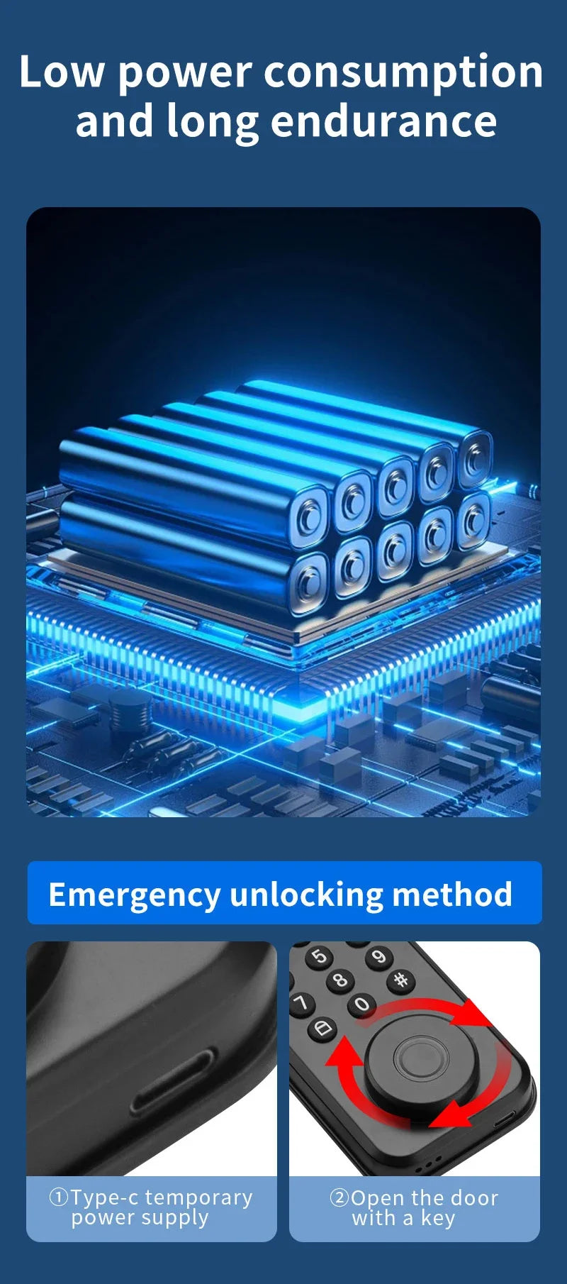 CDOK DS02 Tuya Smart Fingerprint Deadbolt Lock with Latch/Door Sensor Auto Lock Key/Password/ Tuya Smartlife APP Unlock