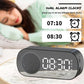 Alarm Clock Bluetooth Speaker, Digital Alarm Clock Radio with LED Mirror Display, Loud Alarm Clock for Heavy Sleepers
