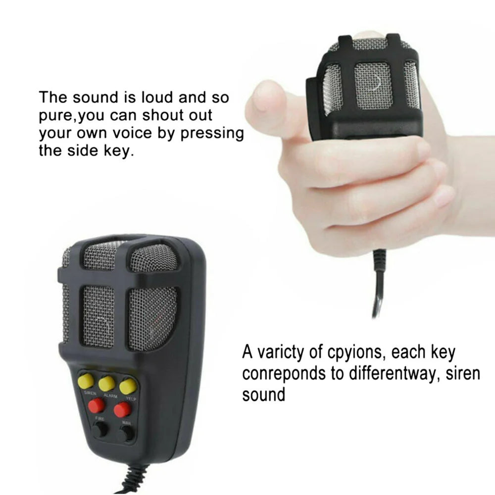 7 Sound 12V 100W 125Db Alarm Horn Car Electronic Warning Siren Motorcycle Alarm Firemen Ambulance Loudspeaker with Mic for Car