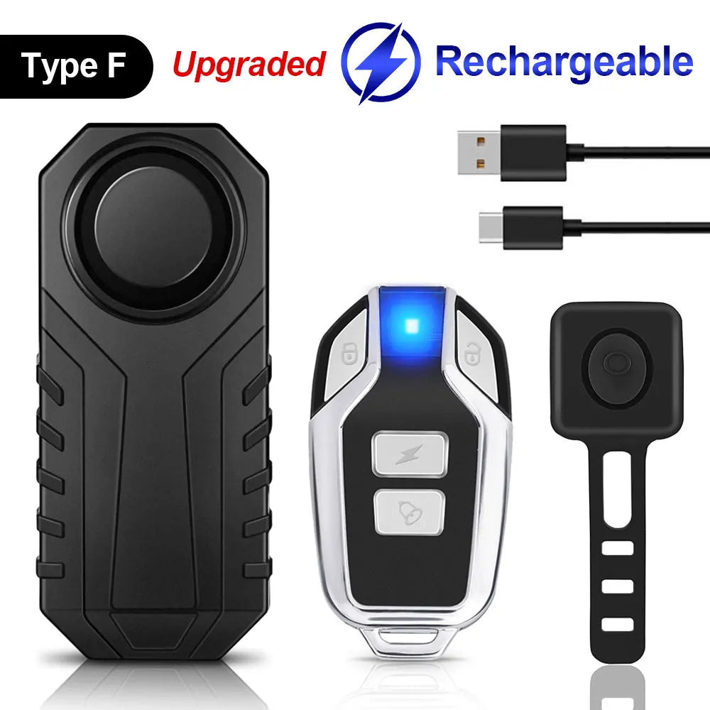 Awapow Bicycle Alarm 113dB Waterproof Motorcycle Security Burglar Wireless Remote Control Electric Scooter Bike Anti theft Alarm