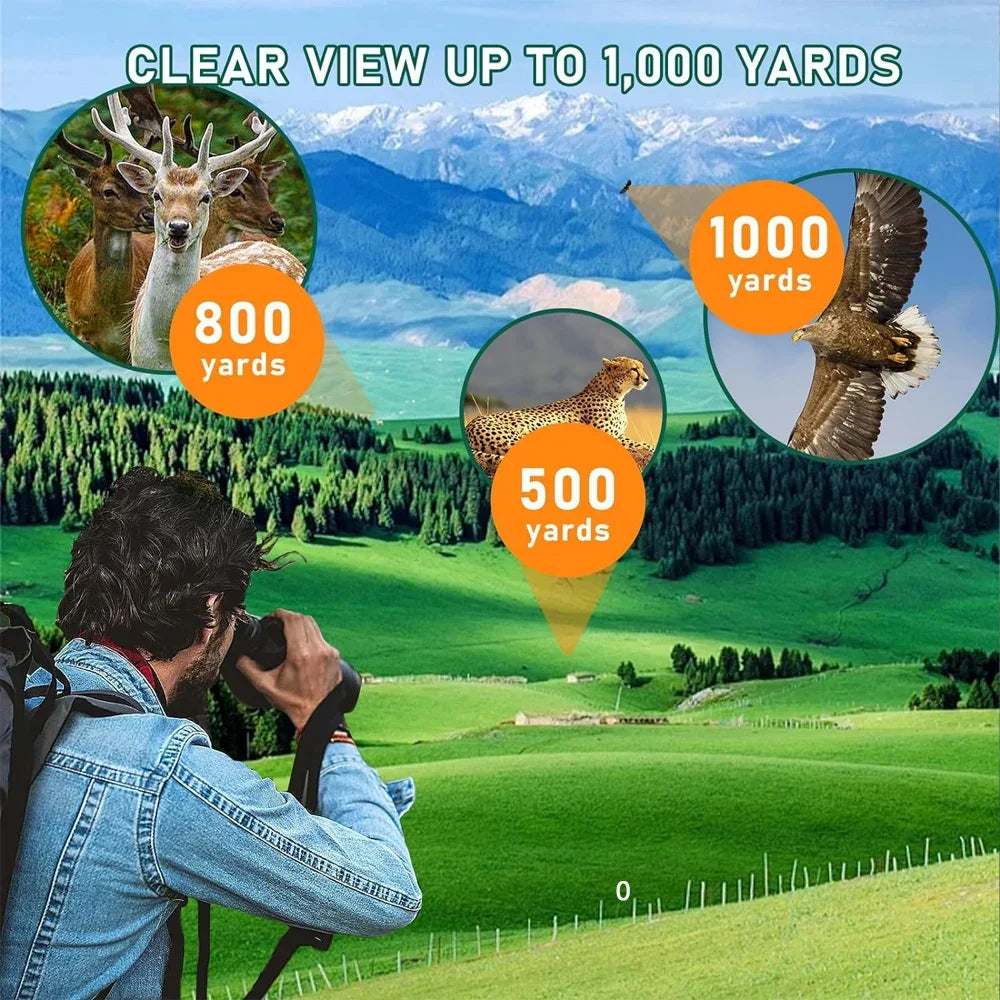 10X42 HD Binoculars For Adults BAK4 FMC Lens Waterproof Fogproof Compact Binoculars For Bird Watching Hunting Hiking Sports