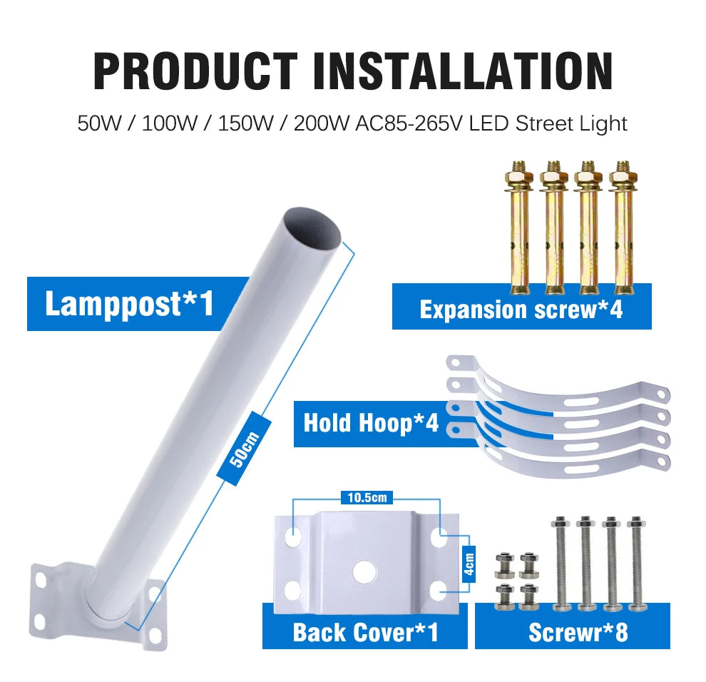 Floodlight IP67 Waterproof LED Street Lights 100W 150W 200W Super Bright Lamp Outdoor Wall Light Security Lighting for Garden