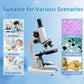 Monocular Optical Microscope 64X-2400X Microscope School Science Experimental Biology Microscope Digital Microscope for Children