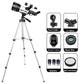 ALLFOCUS 150X Astronomical Telescope , 70mm Aperture Refractor Portable Travel Telescope with Phone Adapter &Wireless Remote