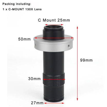 48MP 4K 1080P HDMI USB Video Microscope Camera 130X Zoom C Mount Lens Ultra High Working Distance For Digital Image Acquisition