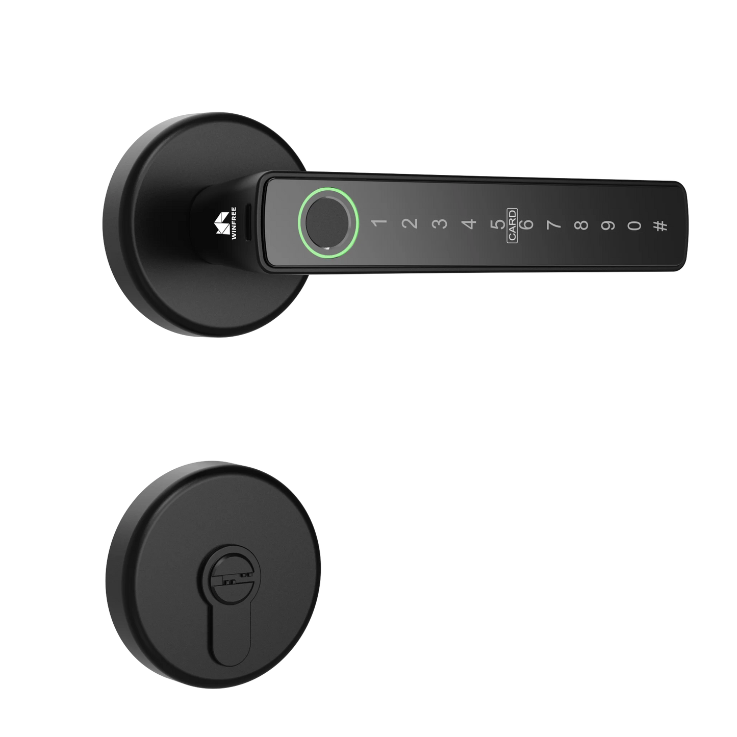 WINFREE SMART Interior Wooden Door Lock, Tuya Bluetooth Smart Key Lock, Smart Card Passcode Fingerprint Keyless Lock