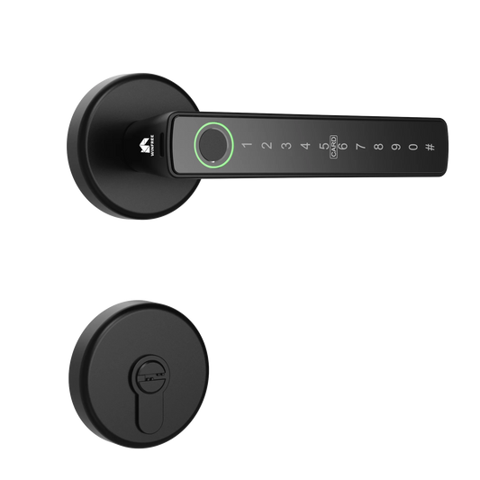 WINFREE SMART Interior Wooden Door Lock, Tuya Bluetooth Smart Key Lock, Smart Card Passcode Fingerprint Keyless Lock