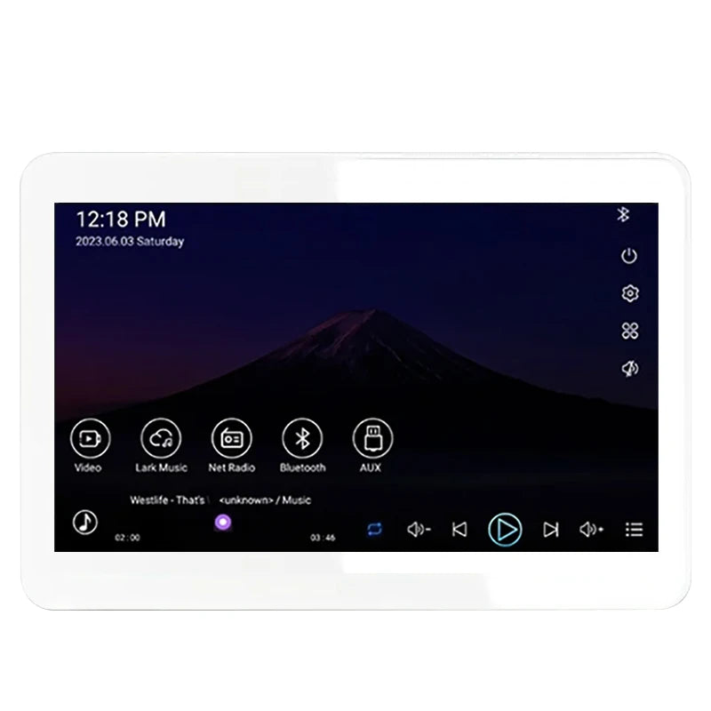 Smart home audio system 7 inch touch screen in wall amplifier WIFI Bluetooths sound music player ALEXA control panel Stereo Amp