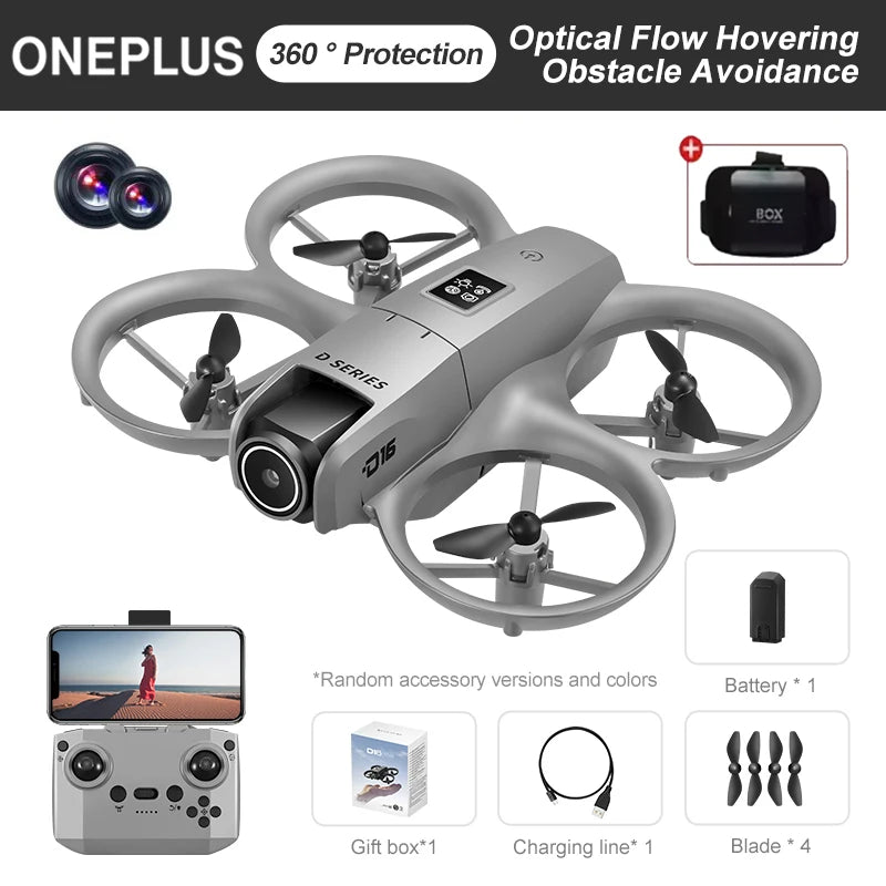 OnePlus D16 Drone 8K Aerial HD Profesional Dual-camera Helicopter Optical Flow GPS Positioning Avoidance Brushless Motor Drone