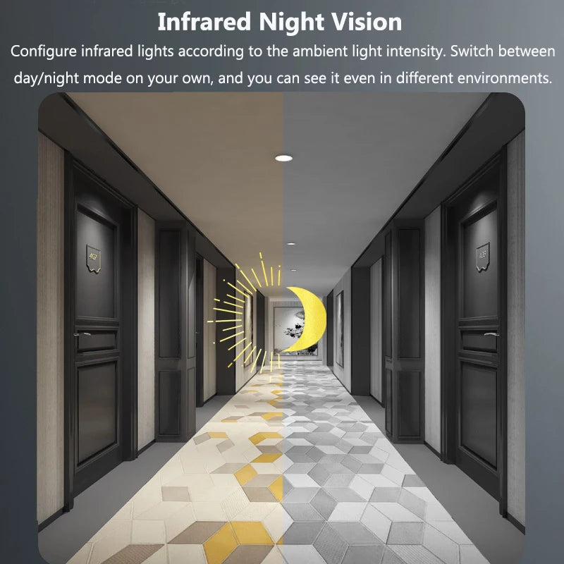 WiFi Video Doorbell Smart Home Door Bell Night Vision Wireless Visual Intercom Doorbell Two-Way Audio Visual Doorbell Monitoring